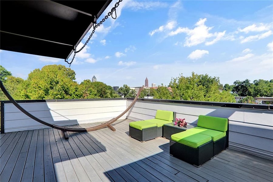 Private Sunroof top patio with Atlanta Views
