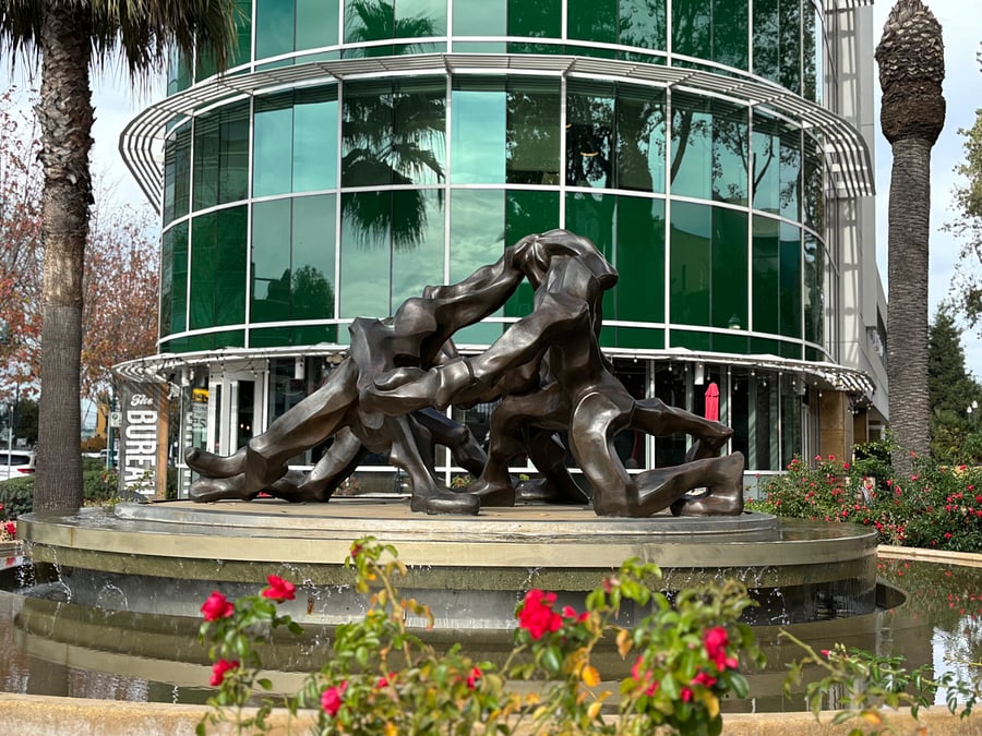 Status in front of Stanford Clinic