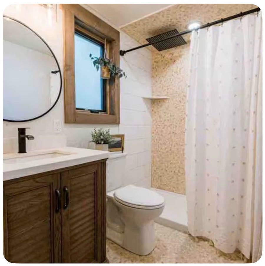 Bathroom with rainshower