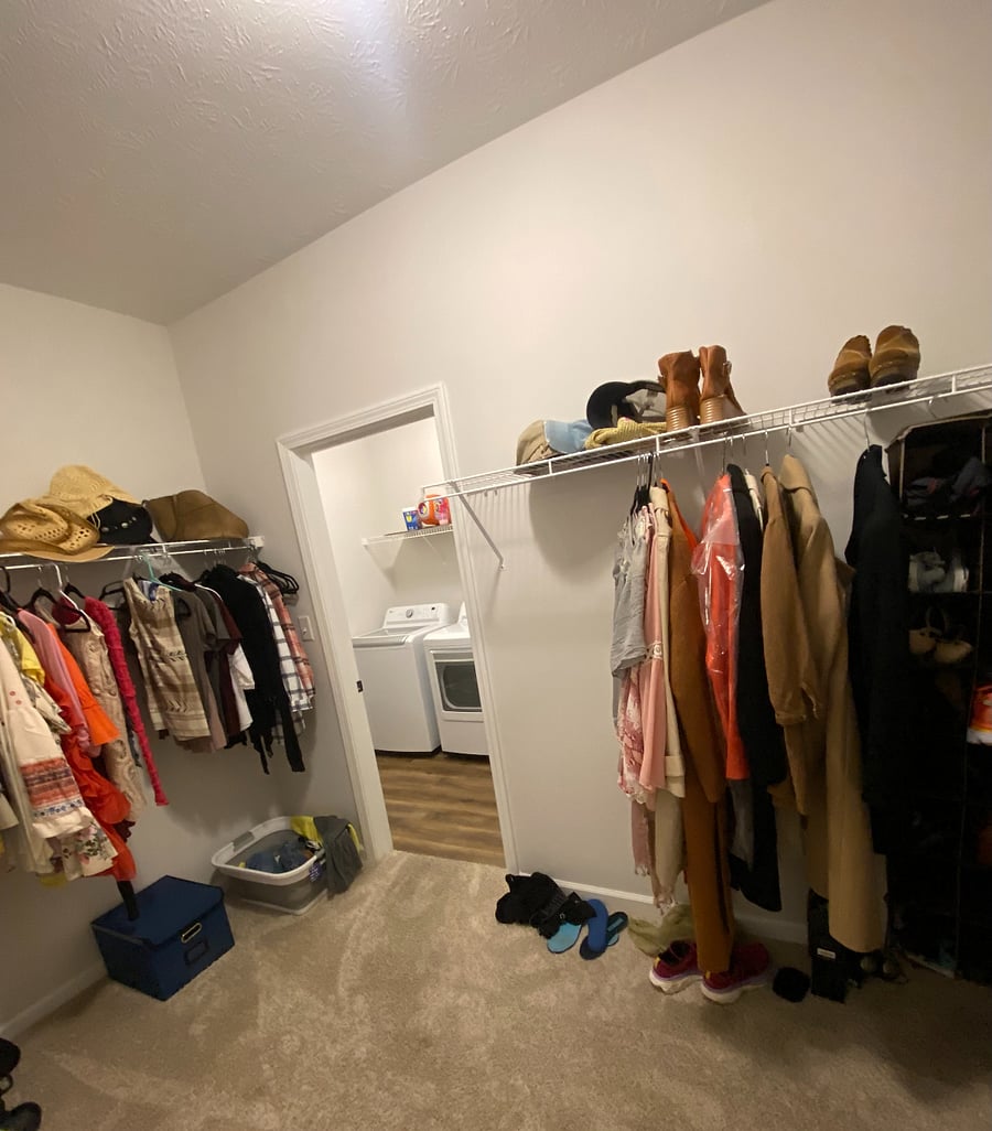 Master closet w door to W&D