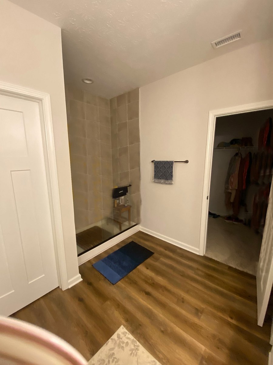 Master closet and shower (toilet w separate door to left, not shown)