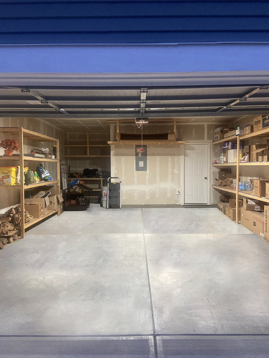 2 car garage with massive storage