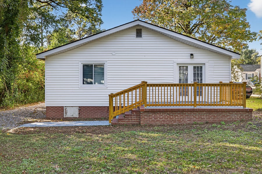 Rear view of home