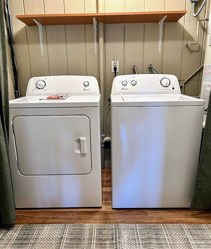 full-size washer and dryer
