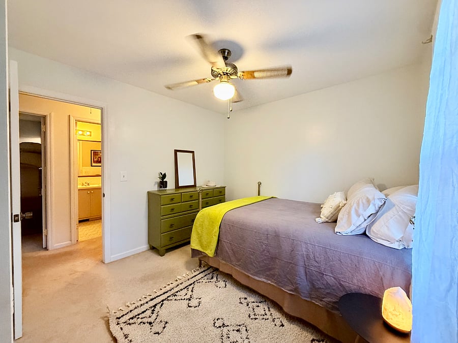 Bedroom 2, full size bed, bureau & closet