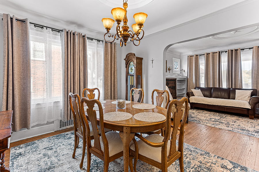 Apt. A  Large dining room.  Bright, open, & airy.  The home gets great breezes during the day.

