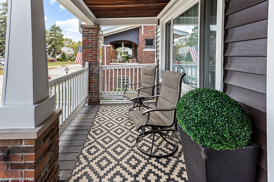 Front porch.  Entrance to Apartment A Lower Unit.