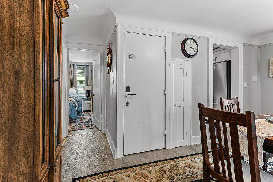 Apt. B Upper Flat Dining room. White door is the entrance to Apt. B.
The room to the back is Bedroom 2.
Bedroom 1 is located directly left of where this picture was taken.