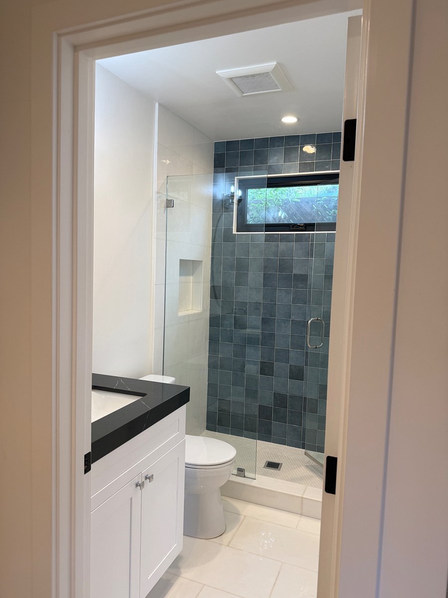 marble and tile shower