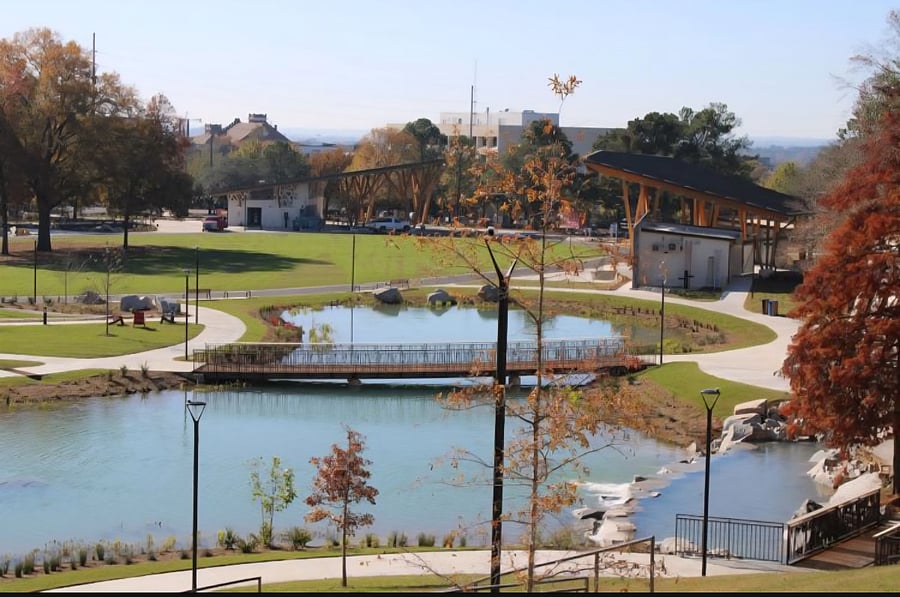 Findlay Park amphitheater- Parkside building is on the left just across from the main entrance.