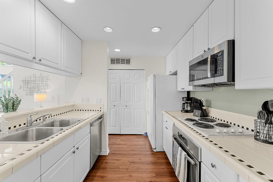 Fully equipped kitchen with everything you need for home-cooked meals.