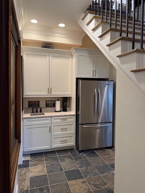 Downstairs Fridge and bar area