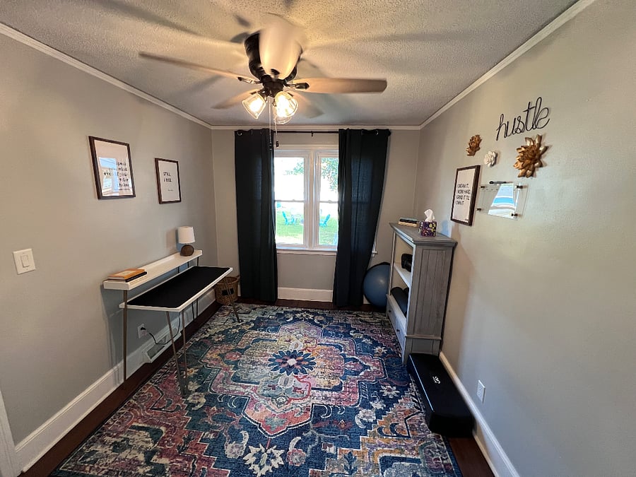 Office/workout room, with additional storage closet. 