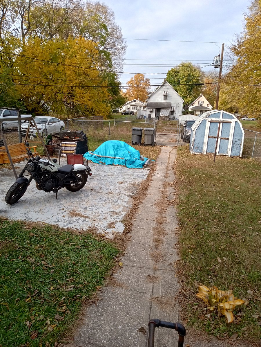 fenced backyard 