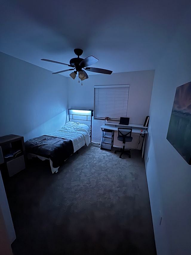 Guest bedroom 2 or workspace bed light on