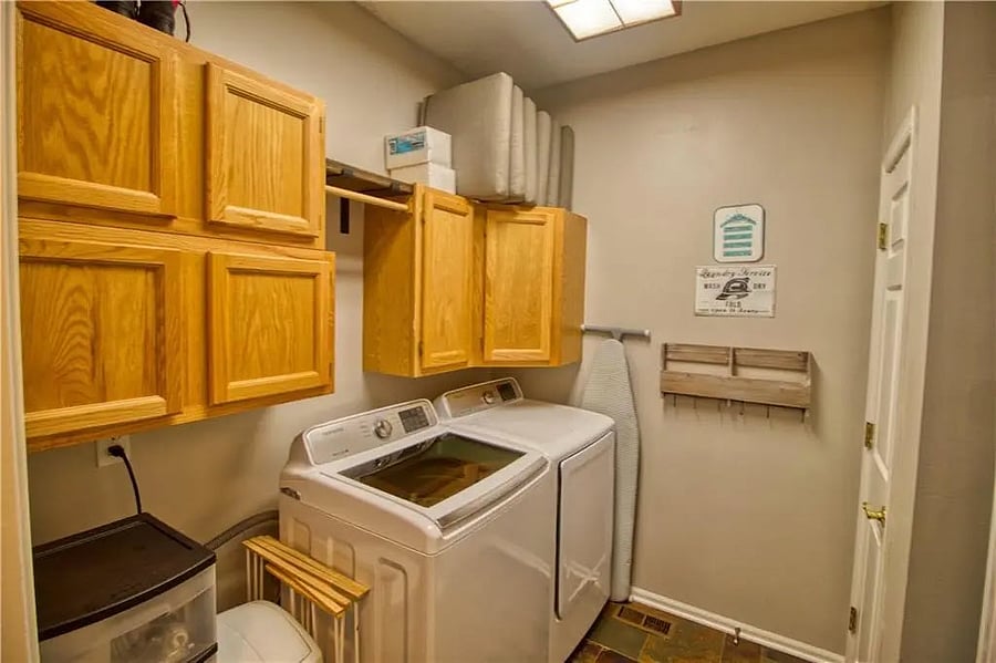 Washer and dryer access.