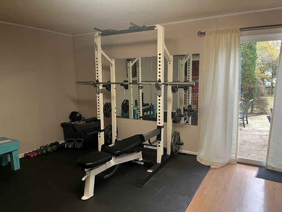 Workout are in finished basement with walkout access.