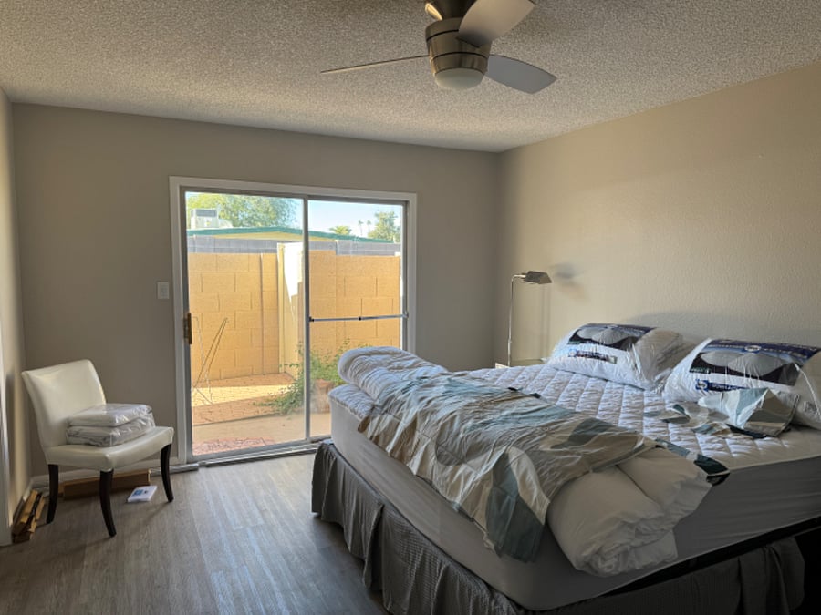 MASTER BEDROOM - BLACK OUT DRAPERY NOT HUNG AT TIME 