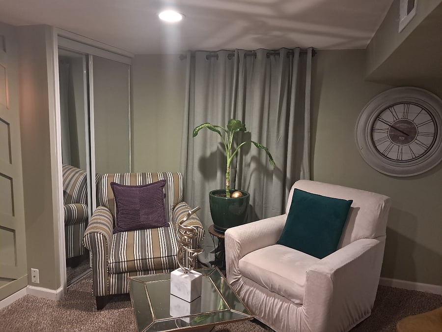 Comfortable and cozy chairs while you enjoy viewing big screen tv, reading a book, or just to unwind from the day.