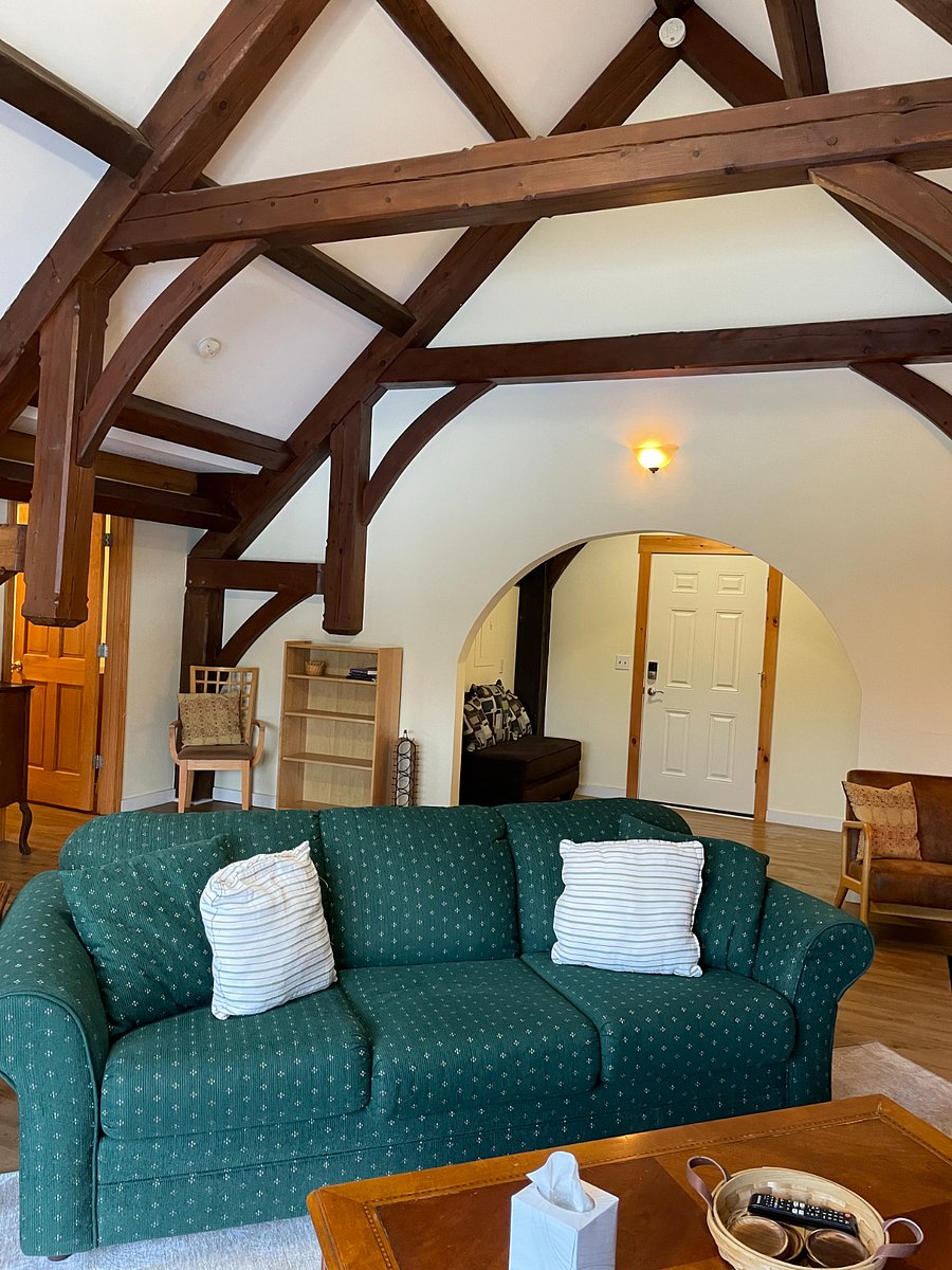Pullout couch in livingroom for guests.