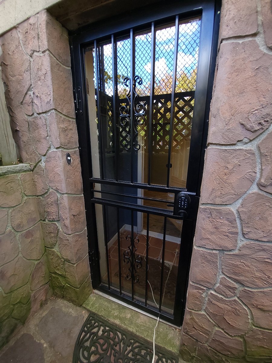 Exterior entrance with electronic lock