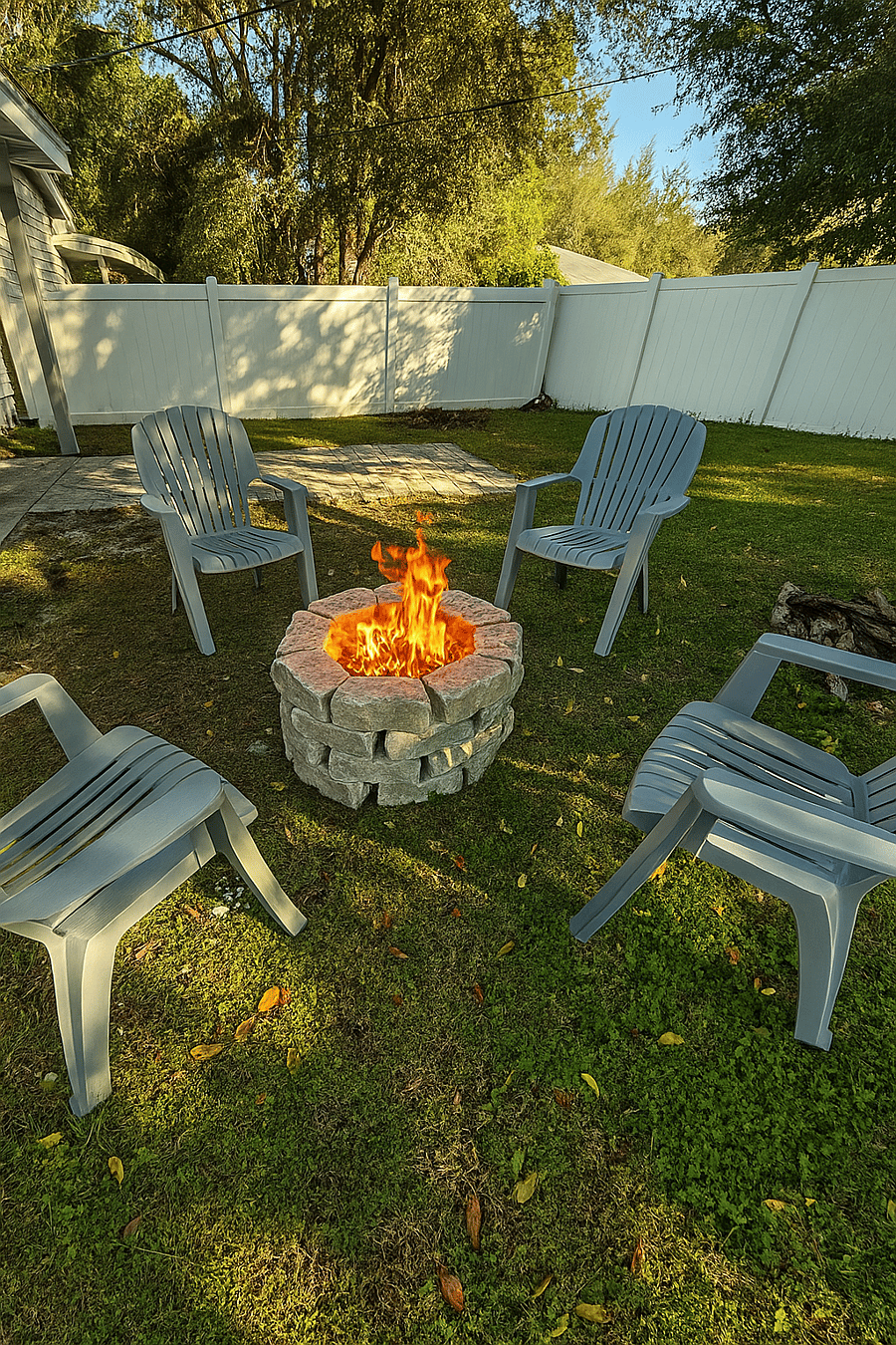Firepit place 4 chairs