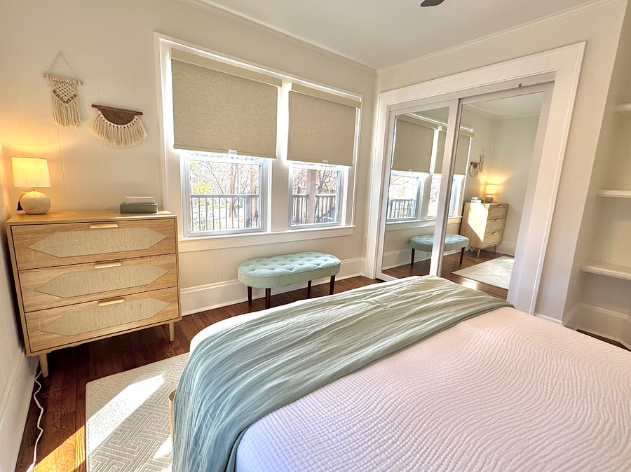 Bedroom 1 with Full Bed, tons of natural light, black-out shades and large closet.