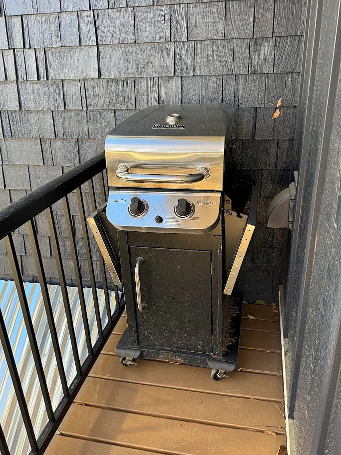 Grill on the back deck.