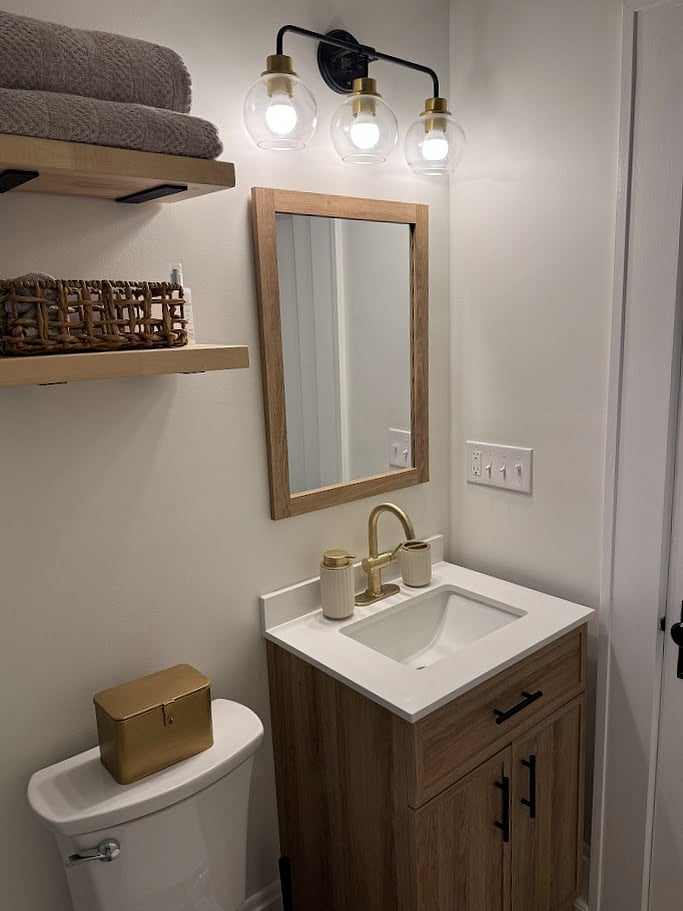 New vanity in bathroom