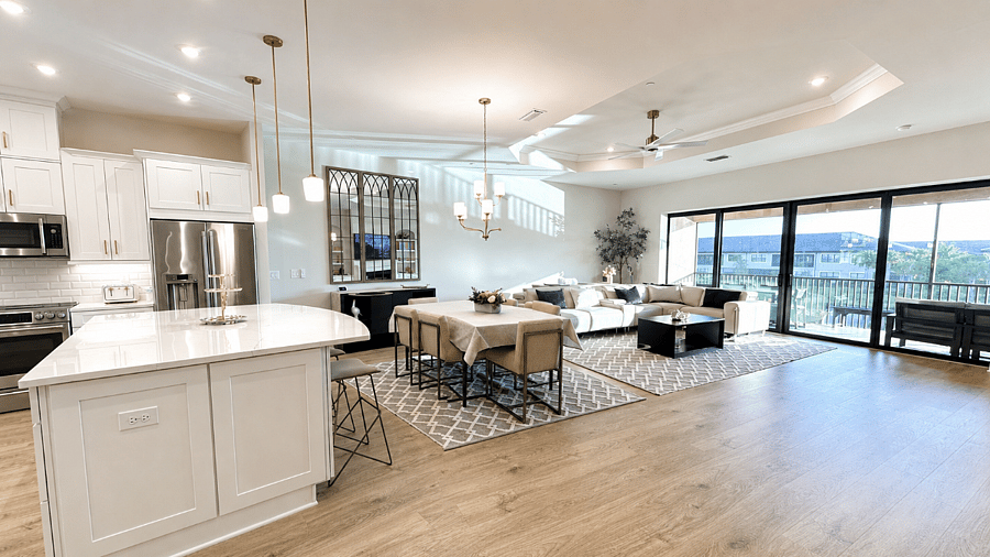 Open Concept 2300 Sq Ft Coach Home with Garage and Large Lanai