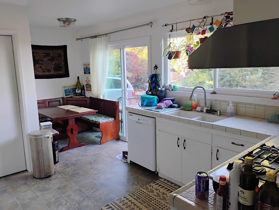 shared kitchen with dining nook
