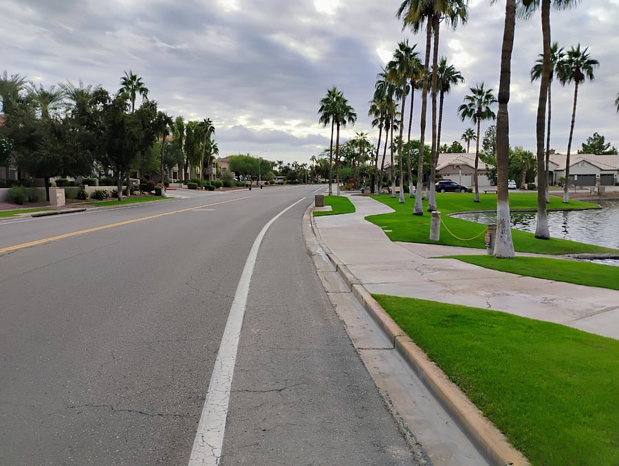 Bike path around the corner
