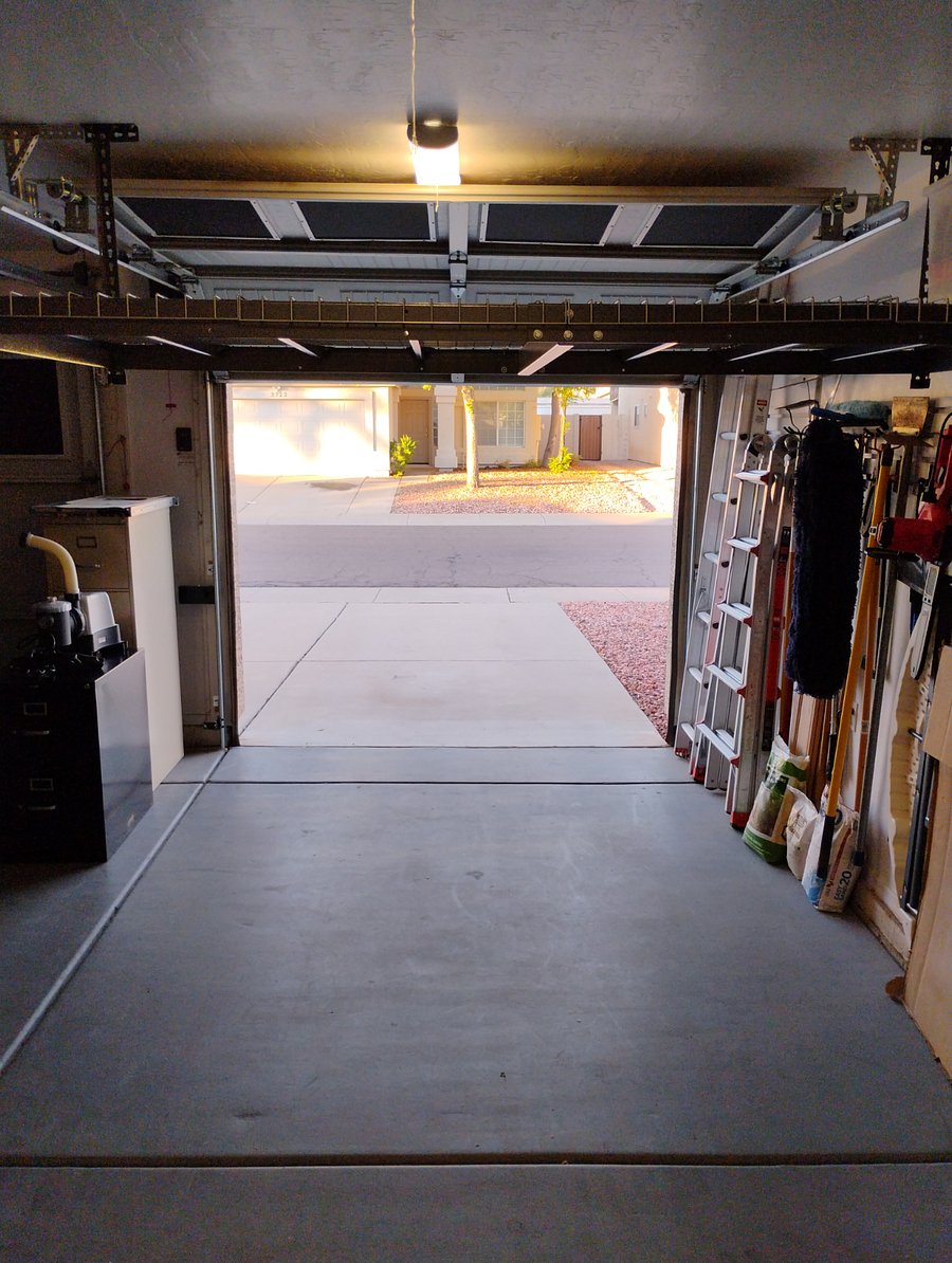 Single Garage Bay Included. Use the ceiling storage rack and parking.
