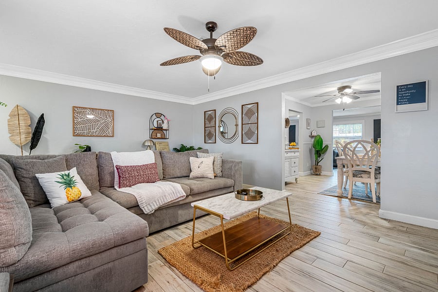 Living room with smart TV