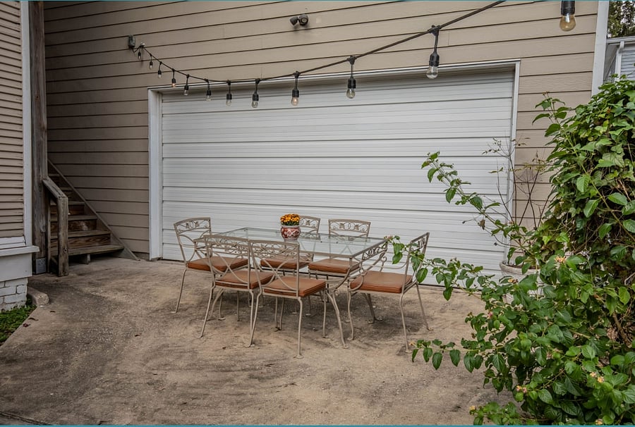 Outdoor area near the stairwell to the loft
