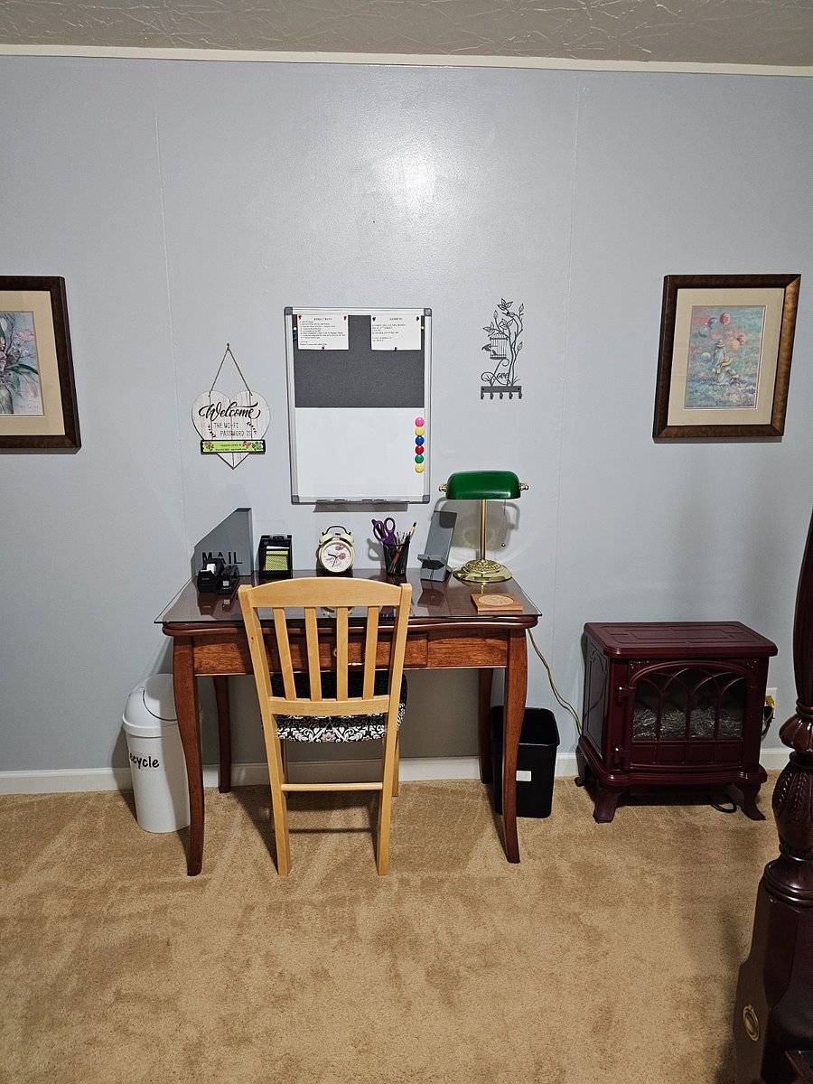 Desk has everything, including HP laptop. I have a printer that would be aaccessible to you.