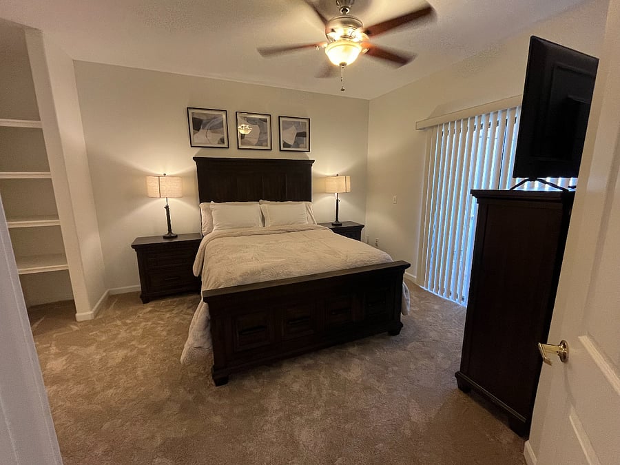Master Bedroom and bathroom, King bed