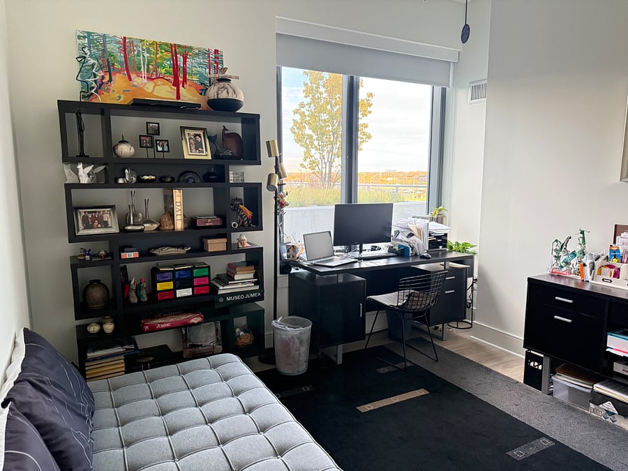 Another View of 2nd Bedroom with a shared office space & high-speed internet WiFi. Private study/meeting rooms are available to residents in Lobby.