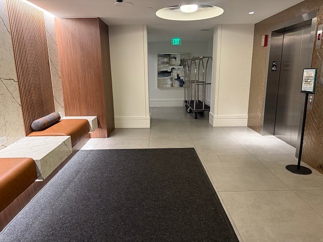 Lobby of East Elevator (also for Freight/Moving) with a Waiting Lounge Area
