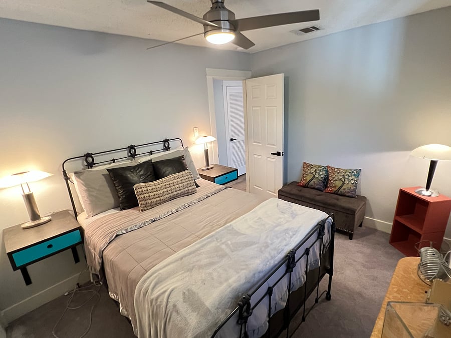 Guest Bedroom with custom built furniture.