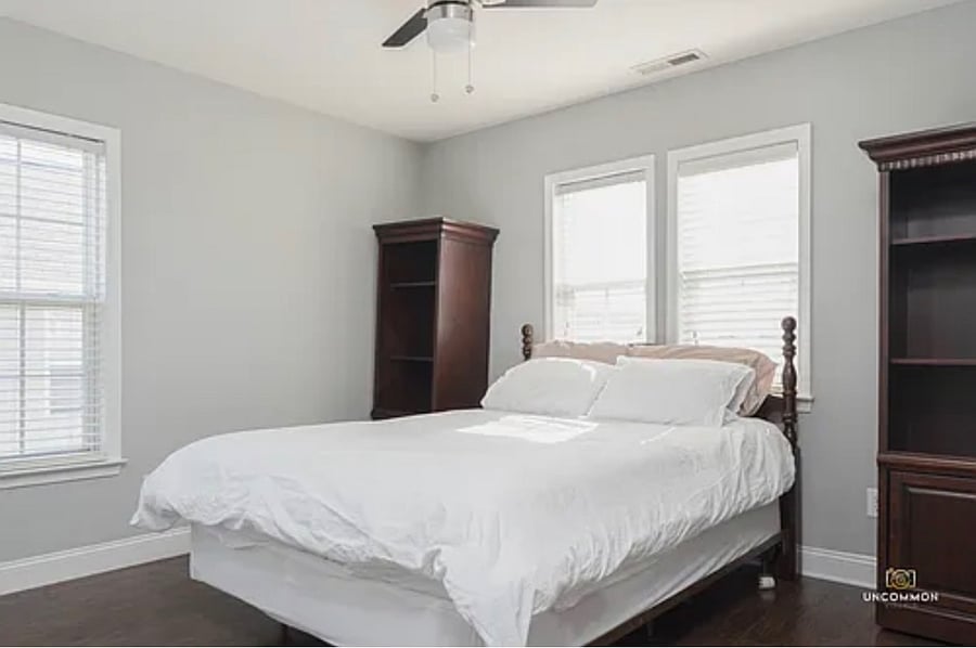 Bedroom 4 upstairs. Queen Sized bed. 