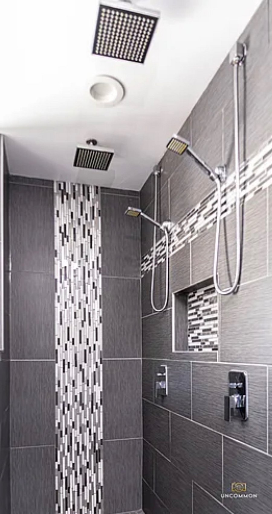 Master Bathroom HUGE Walk-in Shower. Dual sided with dual sided Rain Showers.