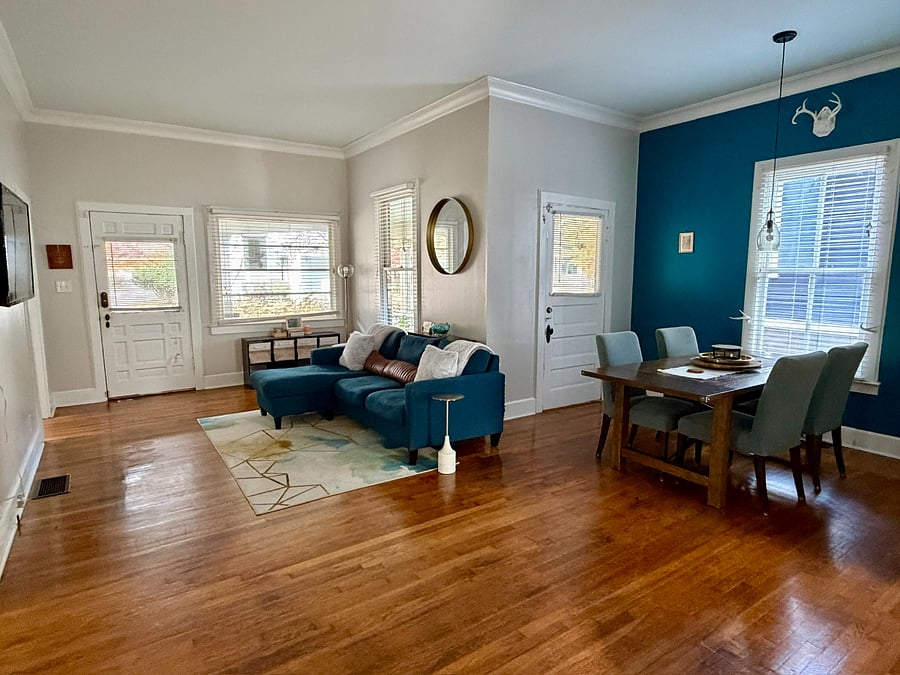 Living room and Dining room view.
