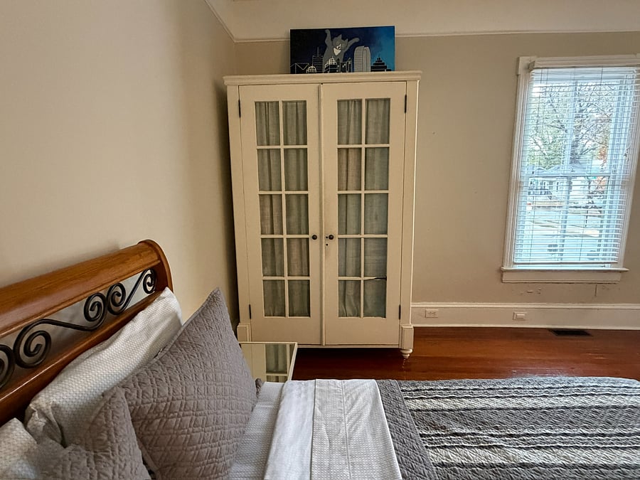Armoire with doors closed.