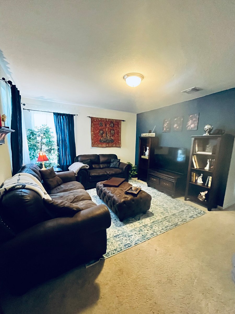 Upstairs den area with television