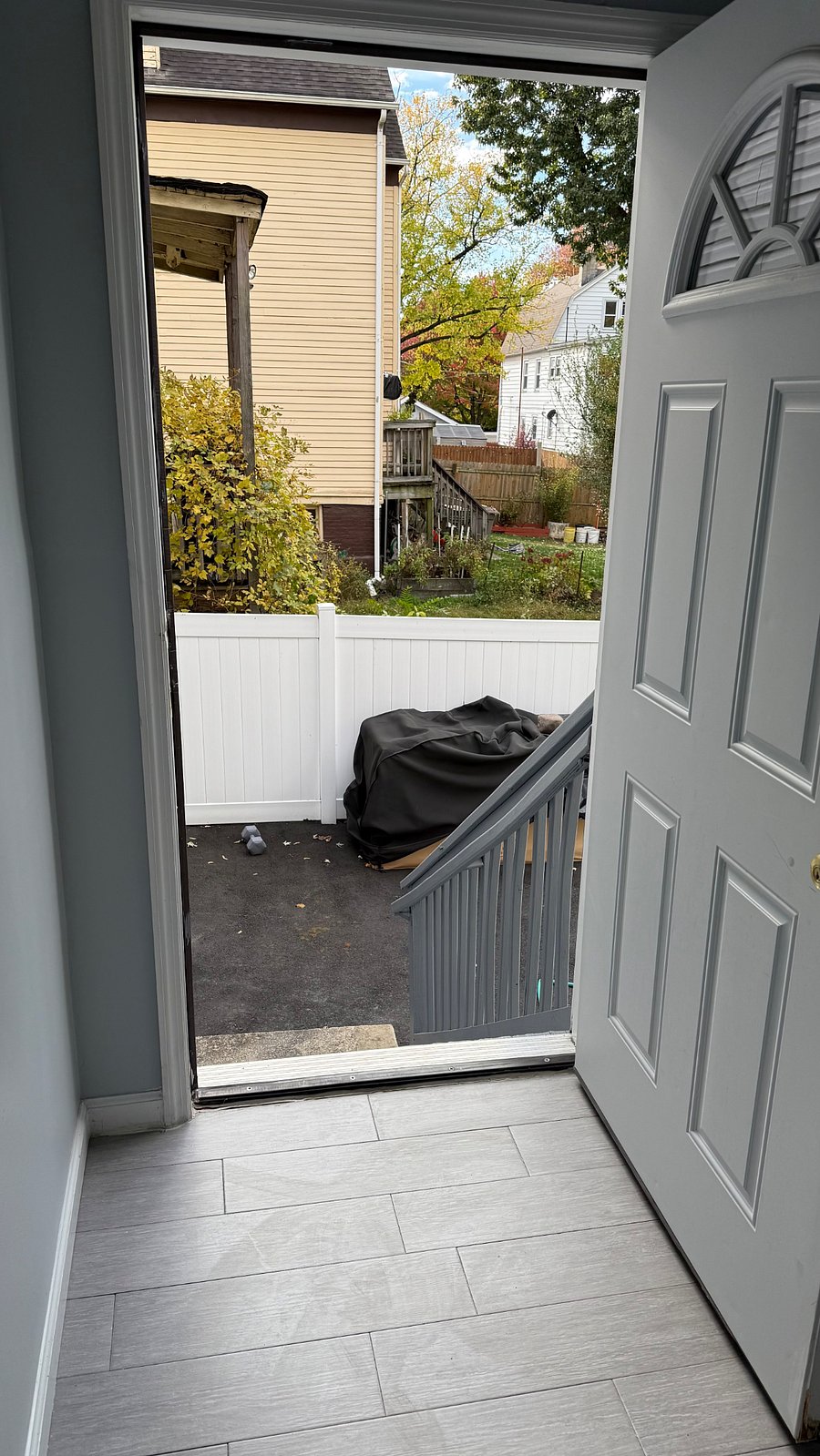 Stairs to backyard