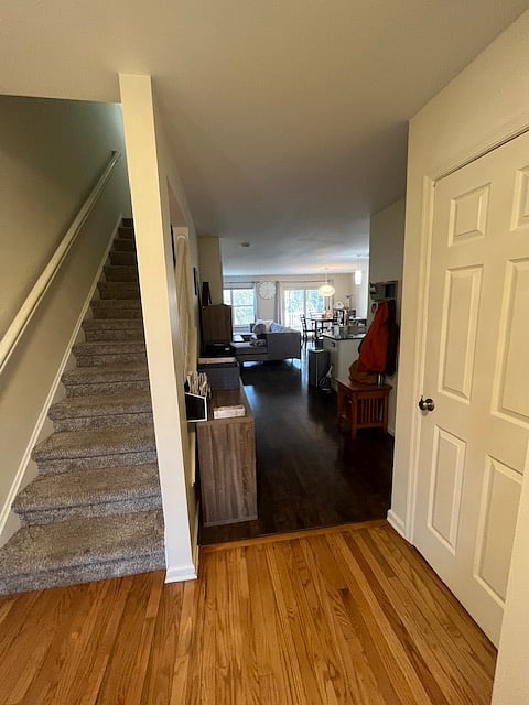Entry way to townhome. 