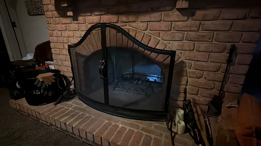 Family room double sided fireplace