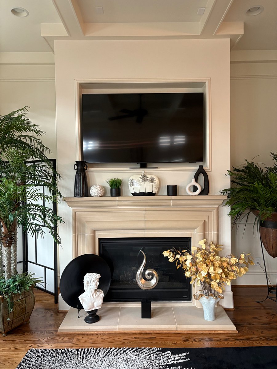 Enjoy gas fireplace and smart TV on second floor