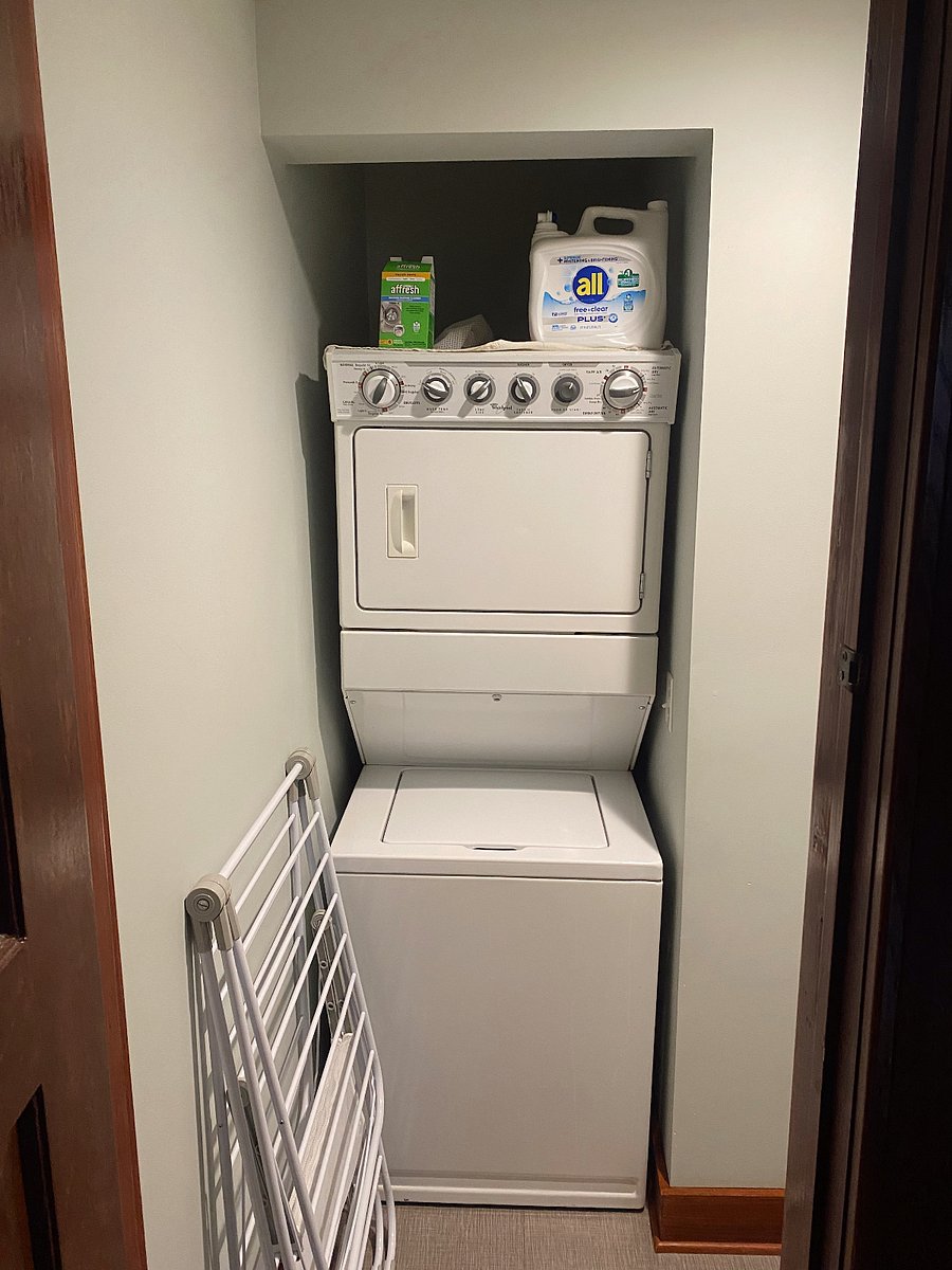 In unit washer dryer in first floor bathroom